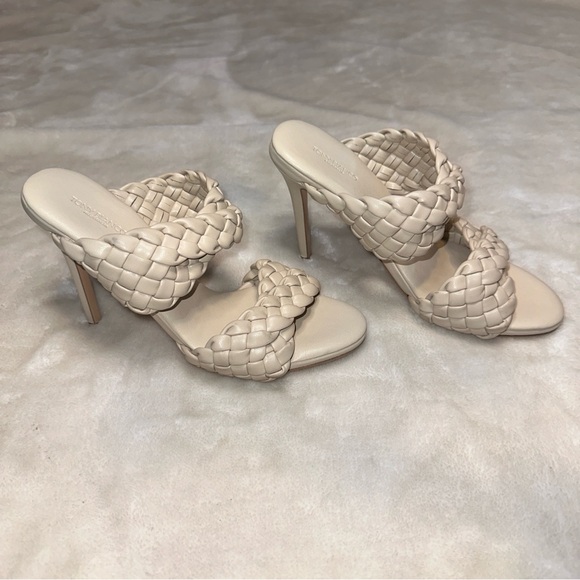 Tony Bianco Nude Leather Woven Heels Size 8.5 - Picture 6 of 12